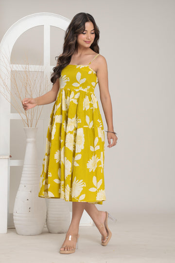 Sunny Bloom Tiered Midi Dress By Ruii Fashion