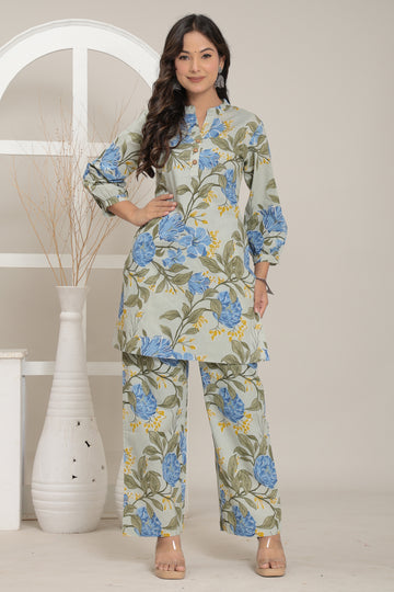 Blue Blossom Co-ord Set