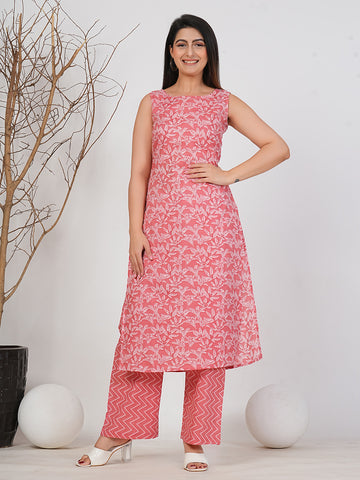 Radiant Pink Floral Maxi Set || Ruii Fashion