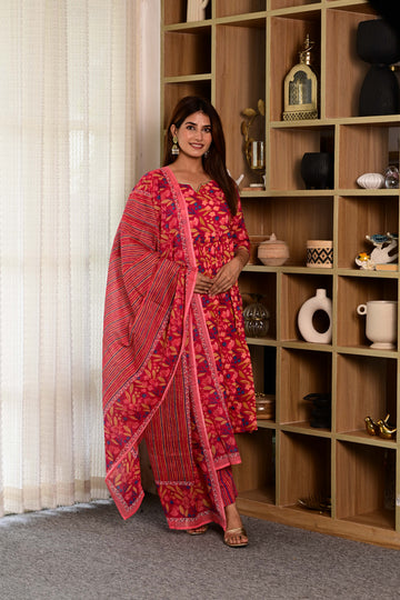 Cotton Kurta Pant With Dupatta Set