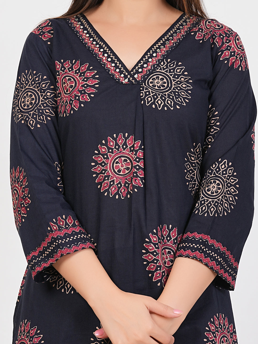 Graceful Navy Blue Printed Kurta Set for Modern Women | Ruhii Fashion