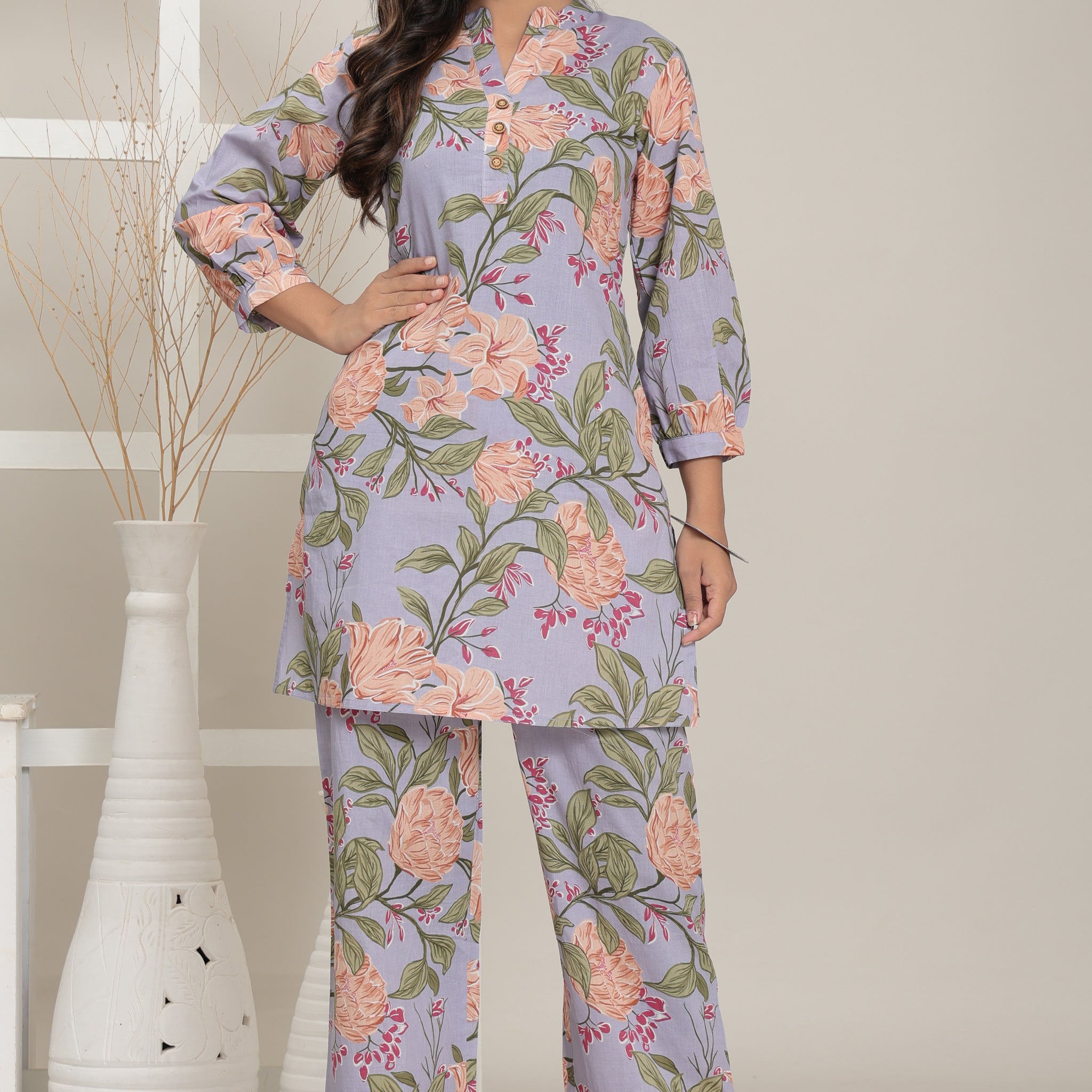Lavender Blossom Co-ord Set | Ruii Fashion