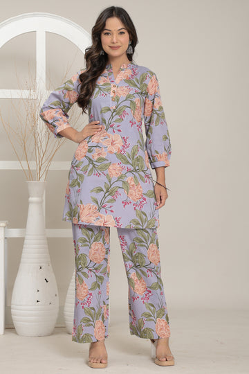 Lavender Blossom Co-ord Set | Ruii Fashion