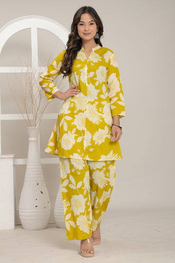 Mustard Bloom Co-ord Set | Ruii Fashion