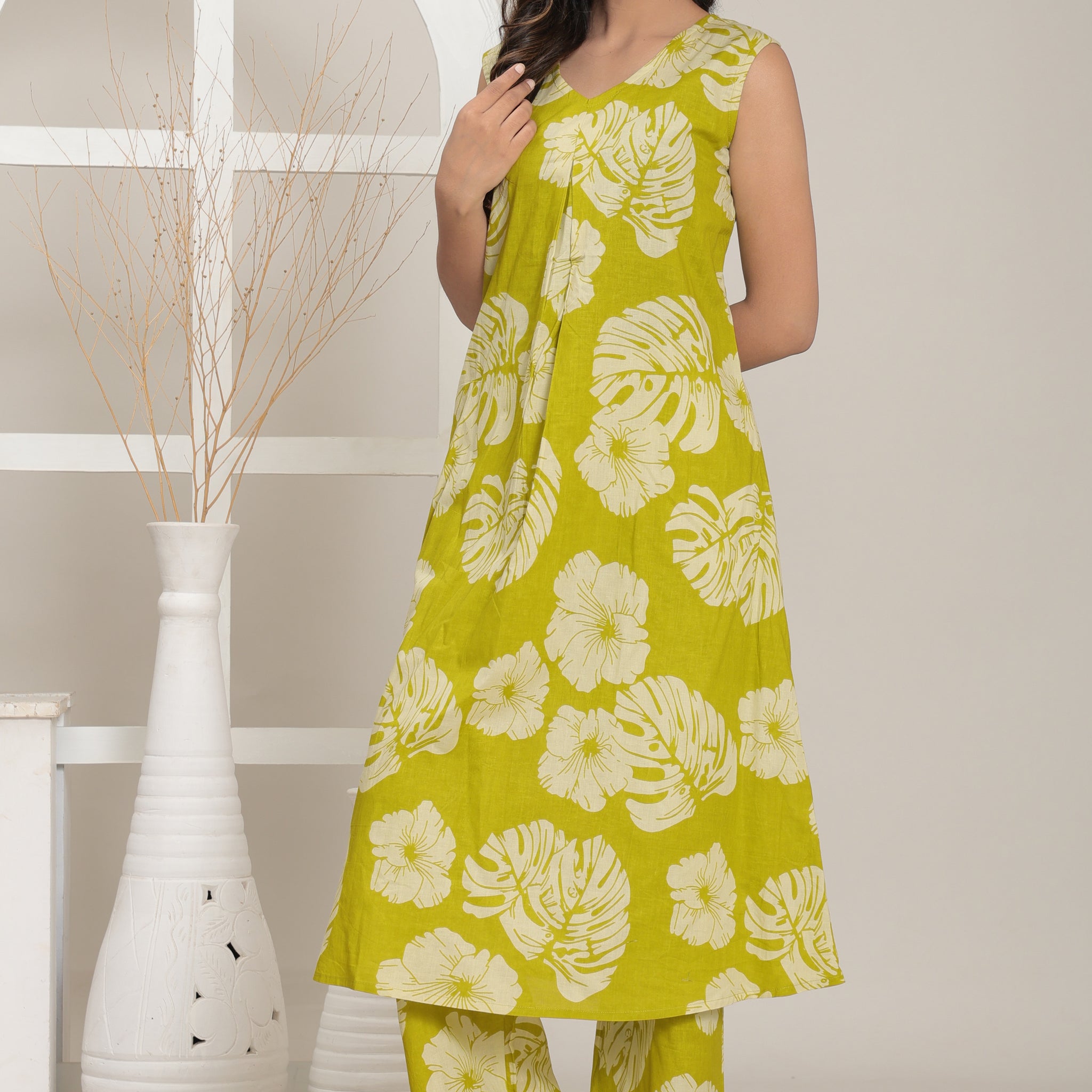 Lime Leaf Co-ord Set - Ruii Fashion