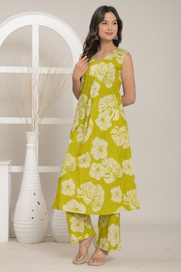 Lime Leaf Co-ord Set - Ruii Fashion