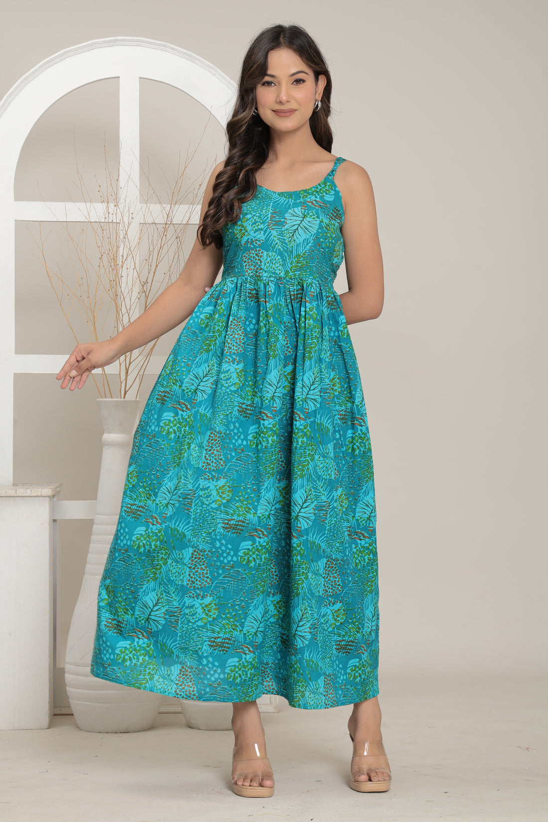 Tropical Teal Breeze Dress | Ruii Fashion