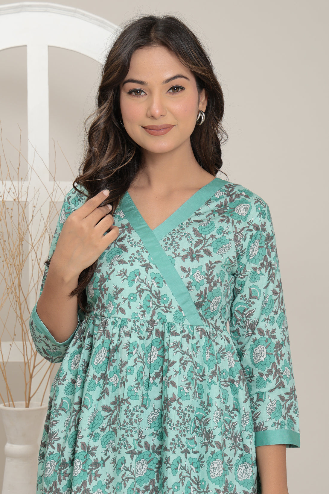 Mint Meadow Flared Kurti