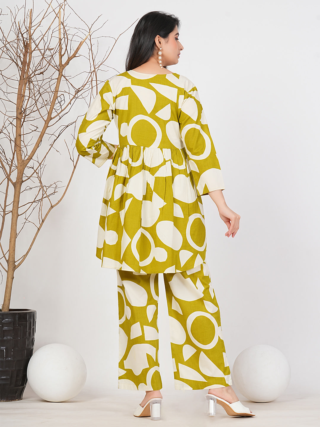 Ruii Fashion - Vibrant Olive Geometric Set