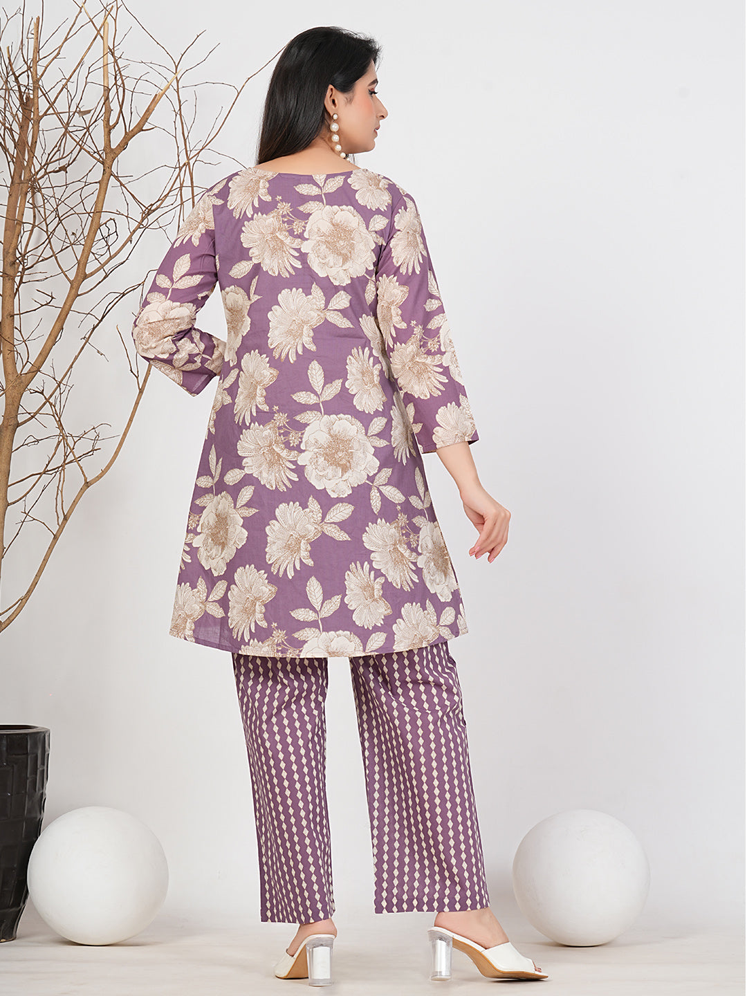 Elegant Lavender Floral Co-ord Set by Ruii Fashions – Effortless Grace for Every Occasion