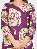 Purple Cotton Floral Co-Ord Set for Women - Ruii Fashon