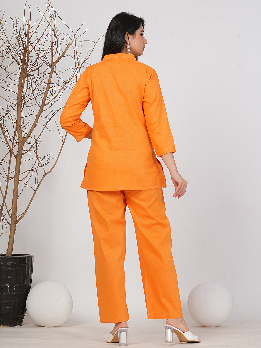 Ruii Fashion - Vibrant Orange Ensemble